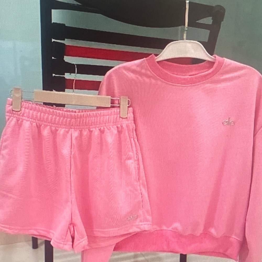 ALO Yoga Pink Long Sleeve Sweatshirt